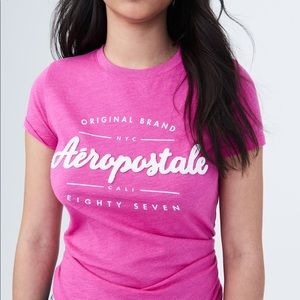 Aeropostale Pink Original Brand Graphic Tee Size S